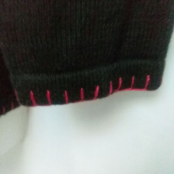 Basic Editions Tunic Sweater Cowl Neck Embellished Holiday Ugly Christmas Small - Picture 5 of 7